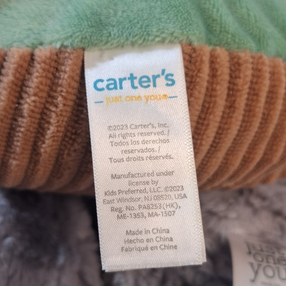 Carter's Just One You  Avocado / Hippo/ Gray Bear Plush Stuffed Animal Toy‎ 9" - Picture 6 of 8